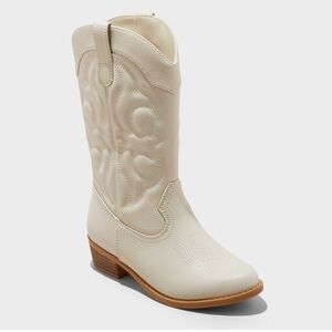 Cat & Jack Cream Kids Western Boots